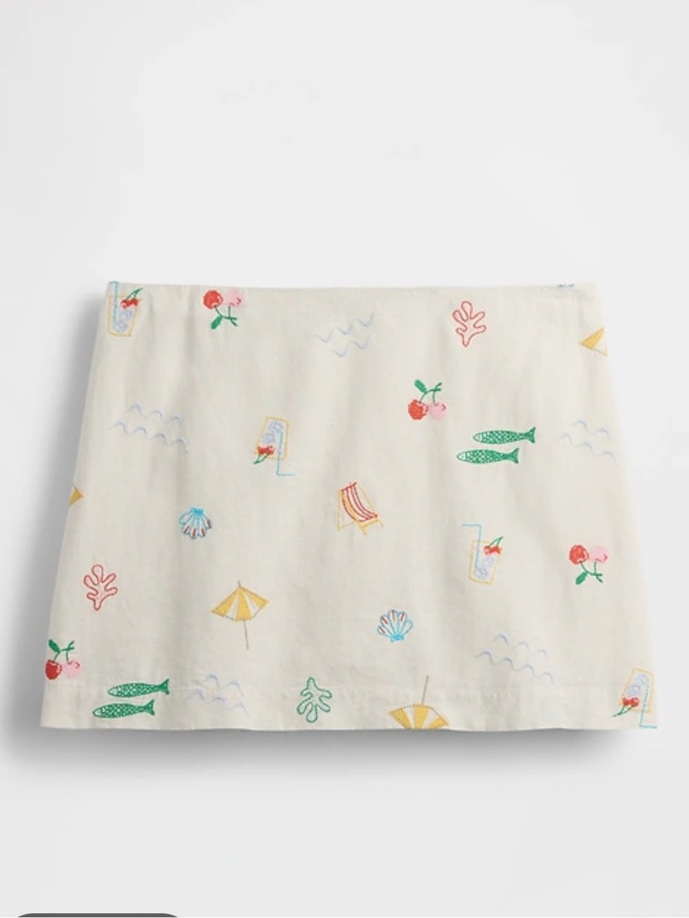 Gap Linen-Blend Embroidered Mini Skort XL